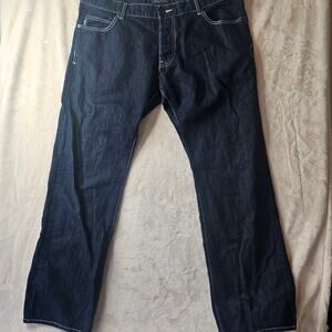 Armani Jeans J256X EU 40 Denim Dark Blue Straight Denim cotton linen blend